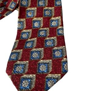 Robert Talbott Best of class Bergundy Blue silk lined tie 4 inch wide 60 inches